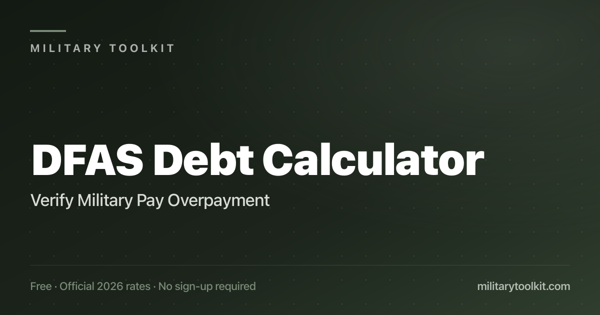 Dfas Payment DFAS Debt Calculator 2026 — Verify Military Pay Overpayment & Meal ...