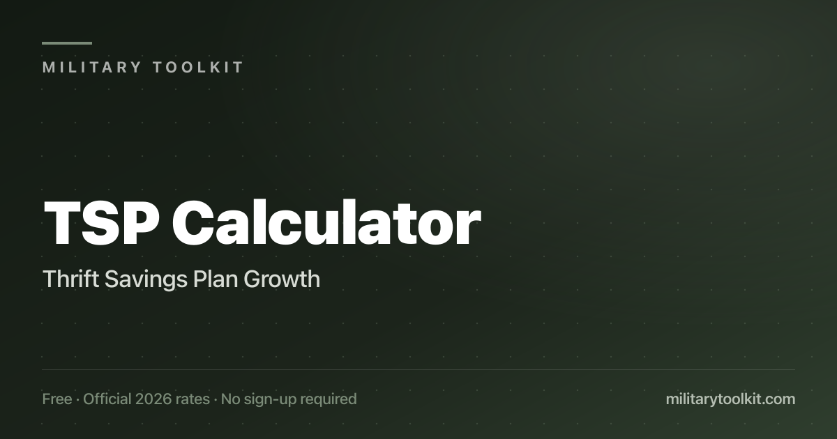 Tsp Calculation TSP Calculator 2026 — Free Military Thrift Savings Plan Projector